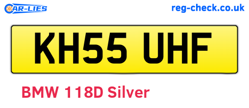 KH55UHF are the vehicle registration plates.