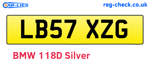 LB57XZG are the vehicle registration plates.