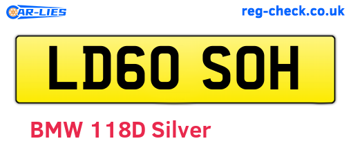 LD60SOH are the vehicle registration plates.
