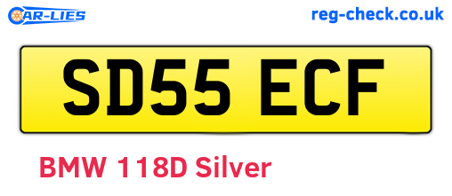 SD55ECF are the vehicle registration plates.