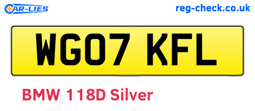WG07KFL are the vehicle registration plates.