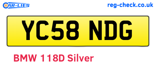 YC58NDG are the vehicle registration plates.