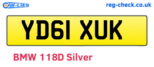YD61XUK are the vehicle registration plates.