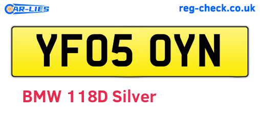 YF05OYN are the vehicle registration plates.