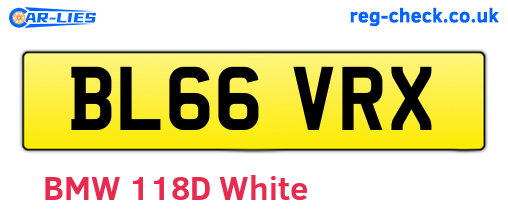 BL66VRX are the vehicle registration plates.