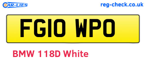 FG10WPO are the vehicle registration plates.