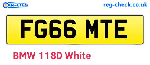 FG66MTE are the vehicle registration plates.