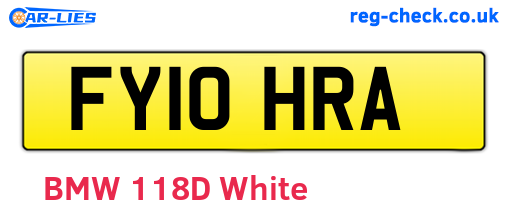 FY10HRA are the vehicle registration plates.
