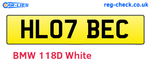 HL07BEC are the vehicle registration plates.