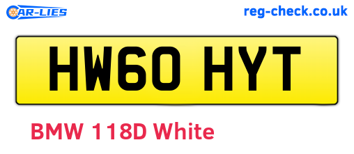 HW60HYT are the vehicle registration plates.