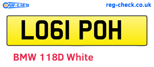 LO61POH are the vehicle registration plates.