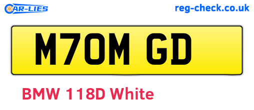 M70MGD are the vehicle registration plates.