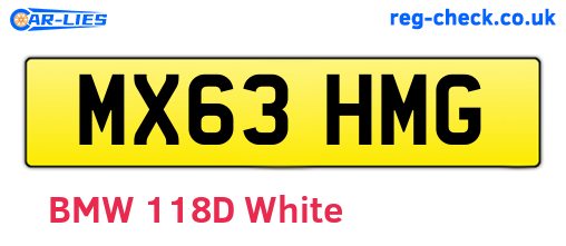 MX63HMG are the vehicle registration plates.