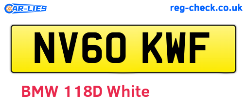NV60KWF are the vehicle registration plates.