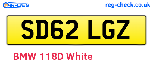 SD62LGZ are the vehicle registration plates.