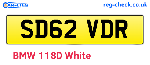 SD62VDR are the vehicle registration plates.