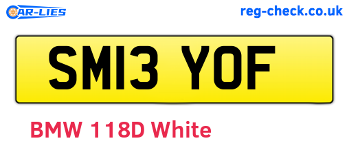 SM13YOF are the vehicle registration plates.
