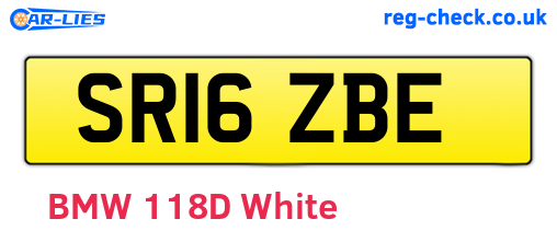 SR16ZBE are the vehicle registration plates.