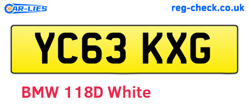 YC63KXG are the vehicle registration plates.