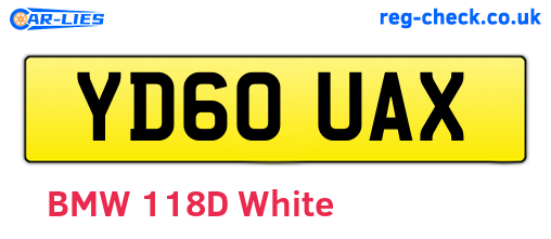 YD60UAX are the vehicle registration plates.