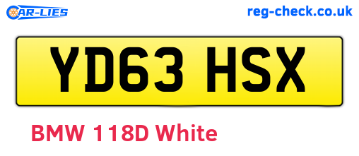 YD63HSX are the vehicle registration plates.