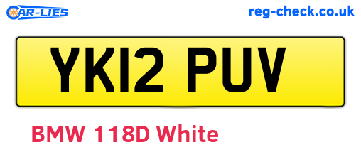 YK12PUV are the vehicle registration plates.