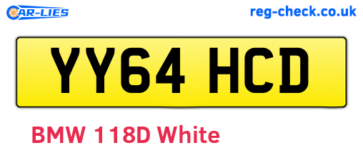 YY64HCD are the vehicle registration plates.