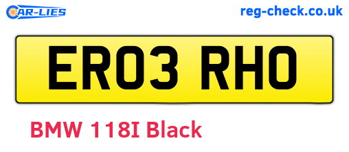 ER03RHO are the vehicle registration plates.