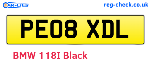 PE08XDL are the vehicle registration plates.