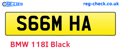 S66MHA are the vehicle registration plates.