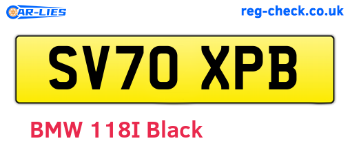 SV70XPB are the vehicle registration plates.
