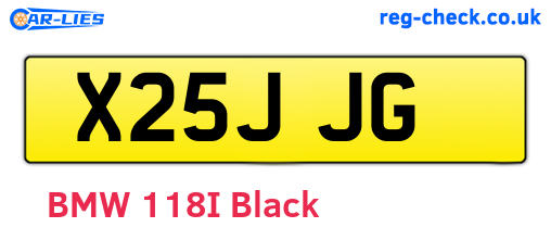 X25JJG are the vehicle registration plates.