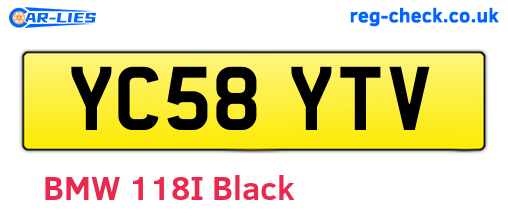 YC58YTV are the vehicle registration plates.