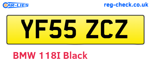 YF55ZCZ are the vehicle registration plates.