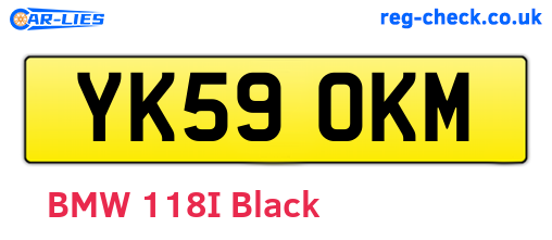 YK59OKM are the vehicle registration plates.