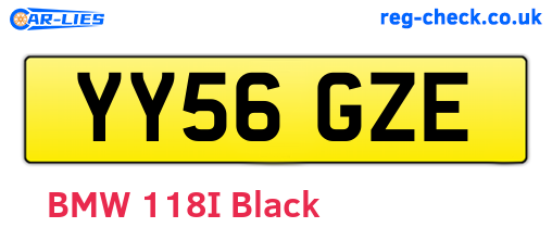 YY56GZE are the vehicle registration plates.