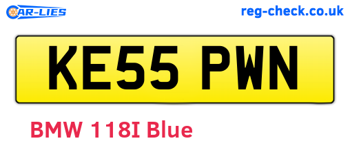 KE55PWN are the vehicle registration plates.