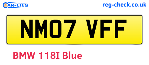 NM07VFF are the vehicle registration plates.