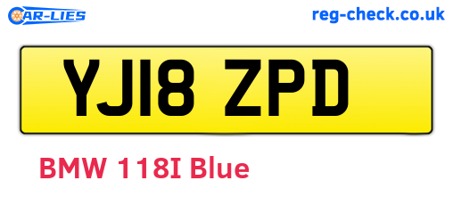 YJ18ZPD are the vehicle registration plates.