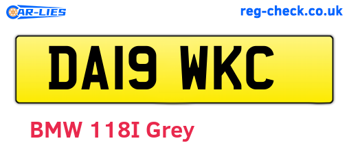 DA19WKC are the vehicle registration plates.
