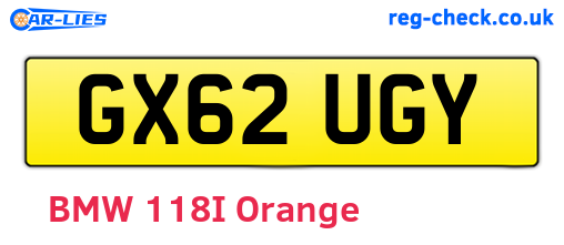 GX62UGY are the vehicle registration plates.