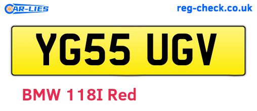 YG55UGV are the vehicle registration plates.
