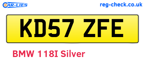 KD57ZFE are the vehicle registration plates.
