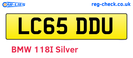 LC65DDU are the vehicle registration plates.