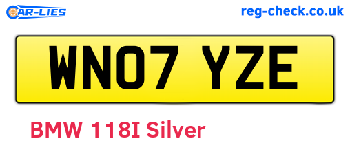 WN07YZE are the vehicle registration plates.