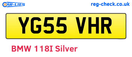 YG55VHR are the vehicle registration plates.