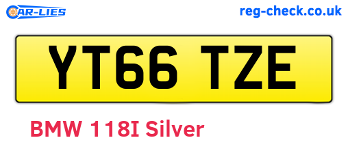 YT66TZE are the vehicle registration plates.