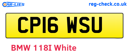 CP16WSU are the vehicle registration plates.