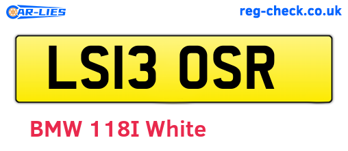 LS13OSR are the vehicle registration plates.