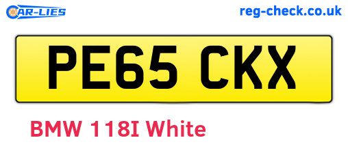 PE65CKX are the vehicle registration plates.